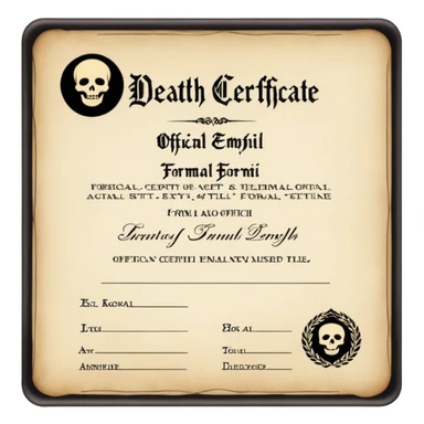 death certificate sticker
