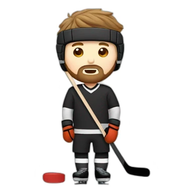 average white guy with a beard attempts to play hockey sticker