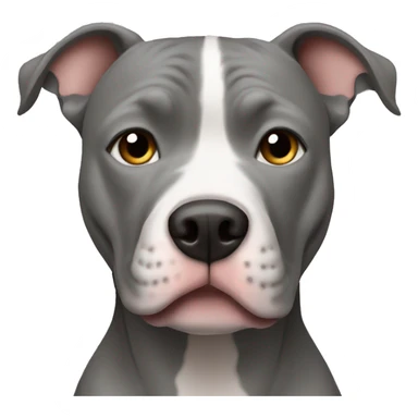 full face grey pitbull sticker