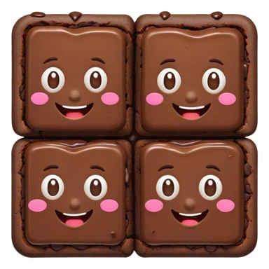 animated brownies with faces sticker