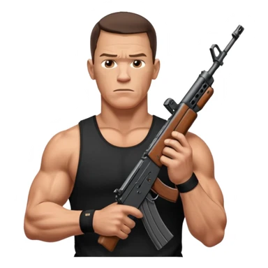 John cena with an ak-47 sticker