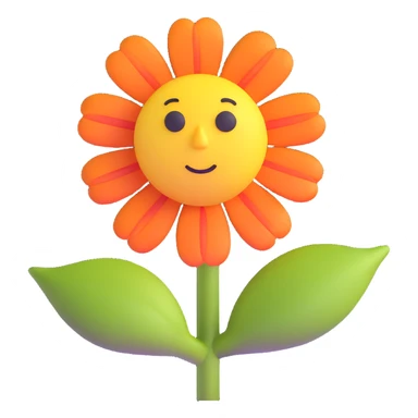 sad flower with a sad face sticker