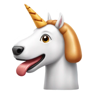 Unicorn with a hotdog dog horn sticker