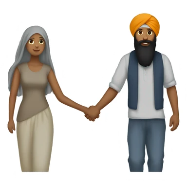 A sikh holding hands with his girlfriend. sticker