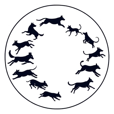 Animales circle running sticker