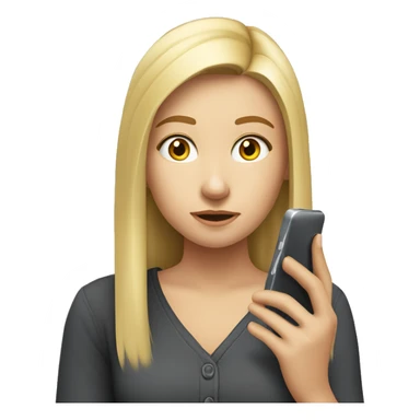 	“A blonde girl looking at her phone with a focused expression. The phone screen displays the word ‘DRIM.’ Minimal background details to keep the focus on the girl and her phone.”  sticker