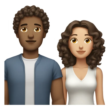 Brunette man and curly brunette woman asleep sticker
