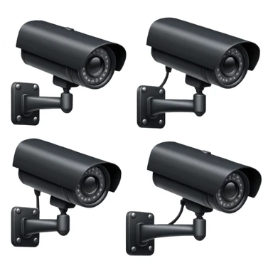 5 CCTV cameras together  sticker