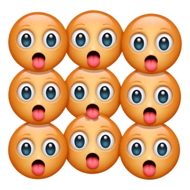 A group of germs all with their tongues out abd big eyes blushing sticker