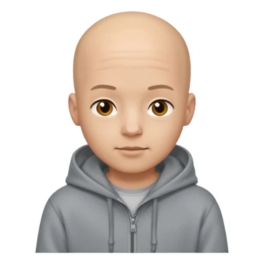 Bald boy in hoody sticker