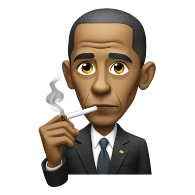 Obama smoking a cig sticker