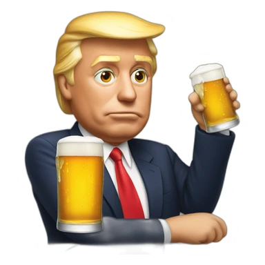 Donald-trump-drinking-a-beer sticker