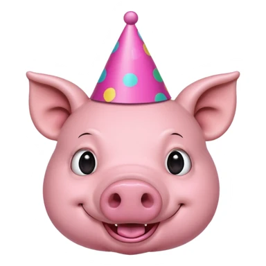 black pig party hat  sticker