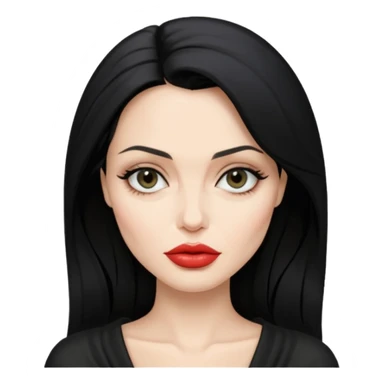 “Emoji girl, femme fatale, black hair. anglina jolie vibes sticker