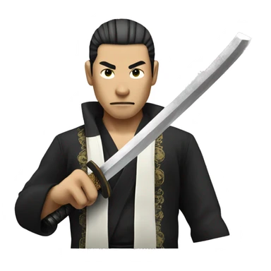 Japanese Yakuza with Samurai Sword;  sticker
