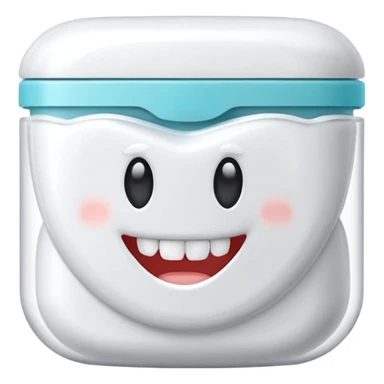 Round pack of white dental floss with no emojis sticker