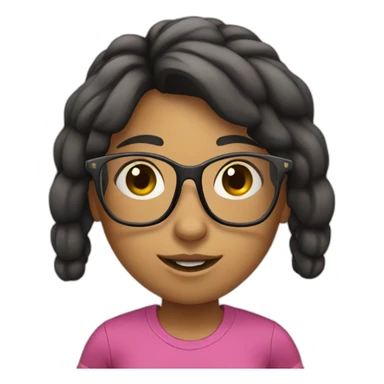 Girl with glasses and dumbbell sticker
