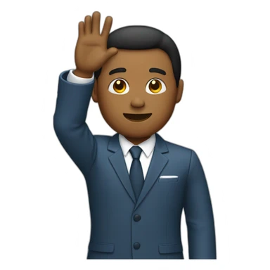 a suit man with palm raised sticker