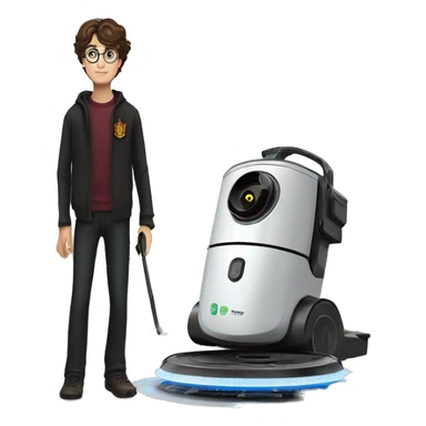 Harry potter works with a robot vacuum sticker