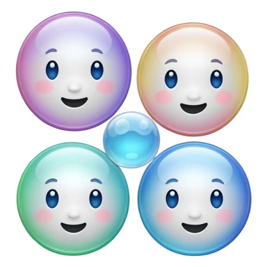 white bubbles sticker