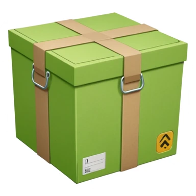 emoji of light green color delivery box  sticker