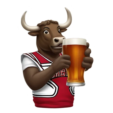 Chicago Bull drinking Hennessy  sticker