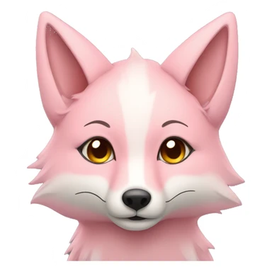 A cute pastel pink fox emoji sticker