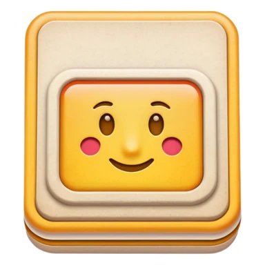 small rectangle stamp with perforated edges, slightly curled corners, subtle paper texture, simple colorful abstract or emblematic design centered on light background, soft lighting, subtle shadows, emoji scale sticker