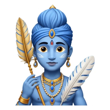 Krishna feather sticker