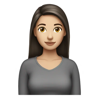 Brunette with grey cat sticker