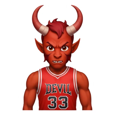 devil with basketball jersey sticker