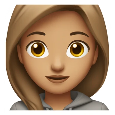 Girl with brown straight hair and brown eyes sticker