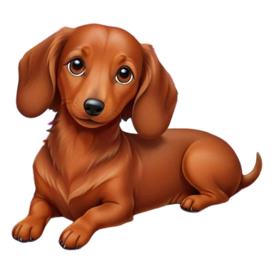 Beautiful and elegant brown red hairy dachshund laying on a colourful blanket  sticker