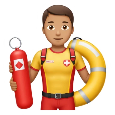 Lifeguard Holding Rescue Tube sticker