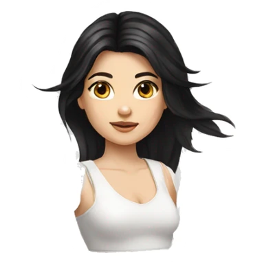 white-girl-with-long-black-hair-wearing-white-crop-top sticker