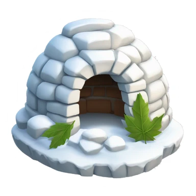 igloo with leafs sticker
