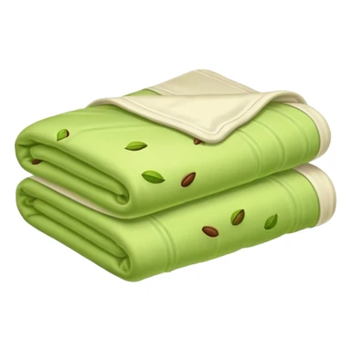 Green pistachio color with white folded blankets  sticker
