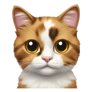 calico cat with white chest fluffy big eyes sticker
