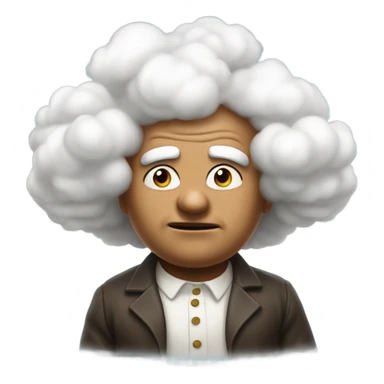 White, angry little Oompa Loompa blowing big clouds sticker
