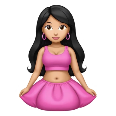  fat tan long half-white half-black hair nicki minaj with inflated belly sticker