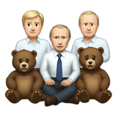 Three bears and putin sticker