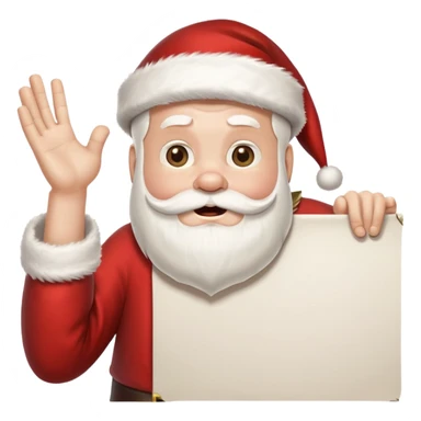 drunk santa holding up a huge blank banner 4 times his size above his head sticker