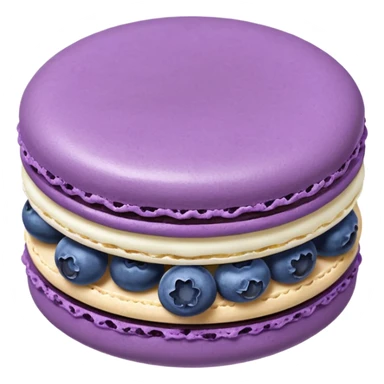 A macaron with purple cream and blueberries sticker