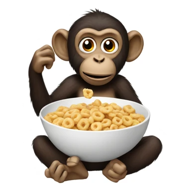 monkey eating cereal sticker