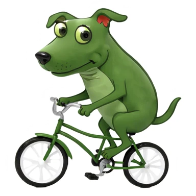 Dog riding a bike sticker