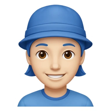 Mavi şapkalı gülen yüz sticker