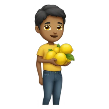 a person holding lemons sticker
