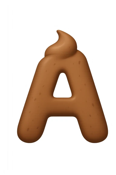 lettera "A" a forma di cacca sticker