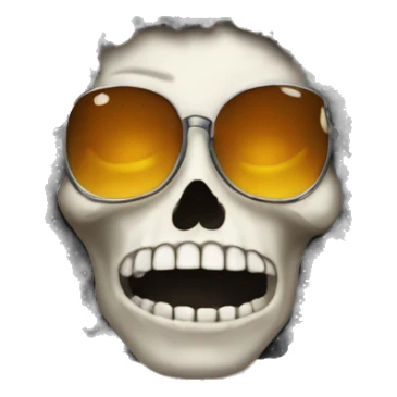 Skull emoji with a black Afro  sticker