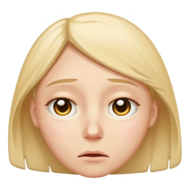 face with drained expression, drooping eyelids, small sweat drop, representing burnout, iOS emoji style sticker